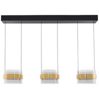 LED FÜGGŐLÁMPA 105/21,5/200 cm  - világosszürke/sárgarézszínű, Design, üveg/fém (105/21,5/200cm)