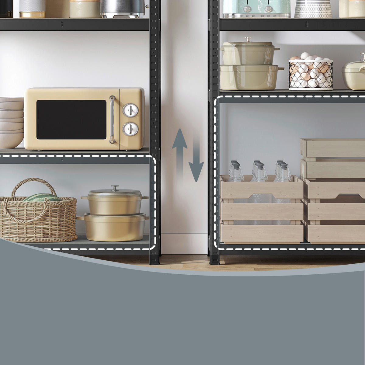 SCHWERLASTREGAL 90/180/40 cm  - Schwarz/Naturfarben, Trend, Holzwerkstoff/Metall (90/180/40cm) - Boxxx