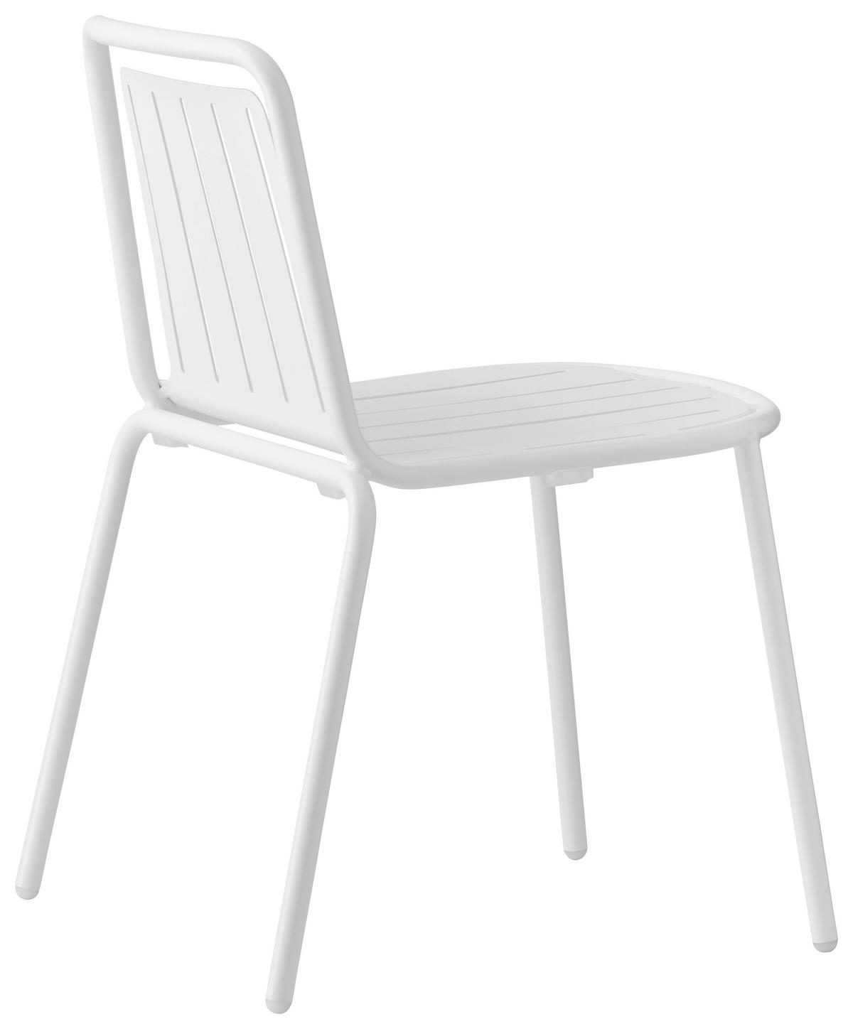 GARTENSTUHL-SET Edelstahl Weiß  - Weiß, Basics, Metall (54/79/57cm) - Connubia 