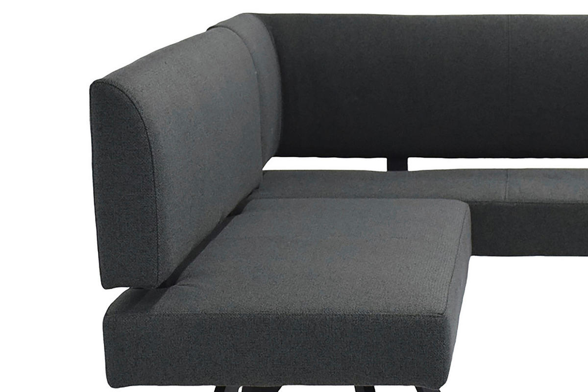 ECKBANK 182/85 cm Dunkelgrau   - Dunkelgrau/Schwarz, MODERN, Textil/Metall (182/85cm) - MID.YOU