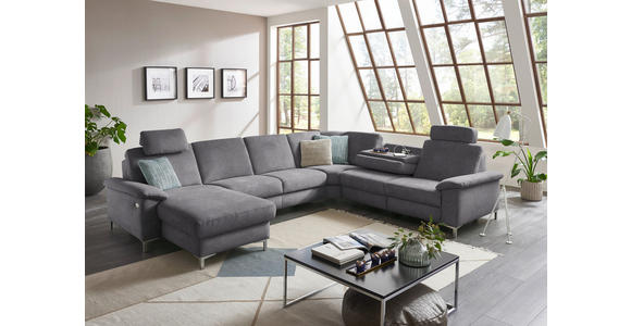 WOHNLANDSCHAFT in Chenille Grau  - Alufarben/Grau, Design, Textil/Metall (170/333/265cm) - Dieter Knoll