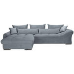 ECKSOFA Dunkelgrau Cord  - Chromfarben/Dunkelgrau, KONVENTIONELL, Textil/Metall (225/335cm) - Carryhome