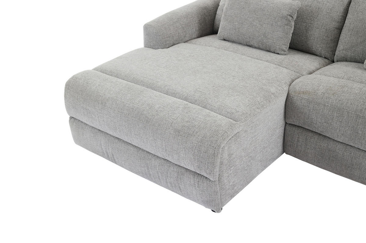 ECKSOFA Grau Webstoff  - Schwarz/Grau, Design, Kunststoff/Textil (212/101/97cm) - Carryhome