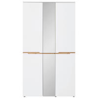 GARDEROBENSCHRANK Memphis  in 105/192/38 cm  - Schwarz/Weiß, Design, Glas/Holzwerkstoff (105/192/38cm) - Voleo
