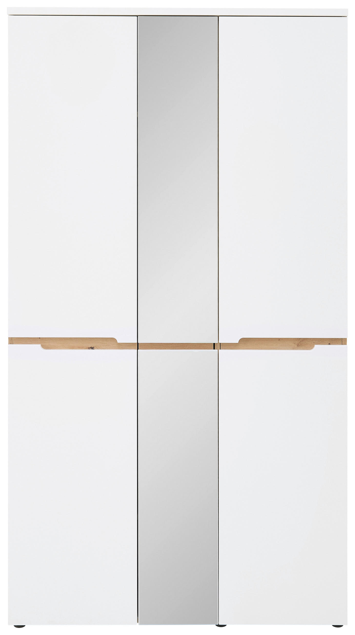 Voleo Garderobenschrank Memphis Weiß, Eiche Artisan 105x192x38 cm