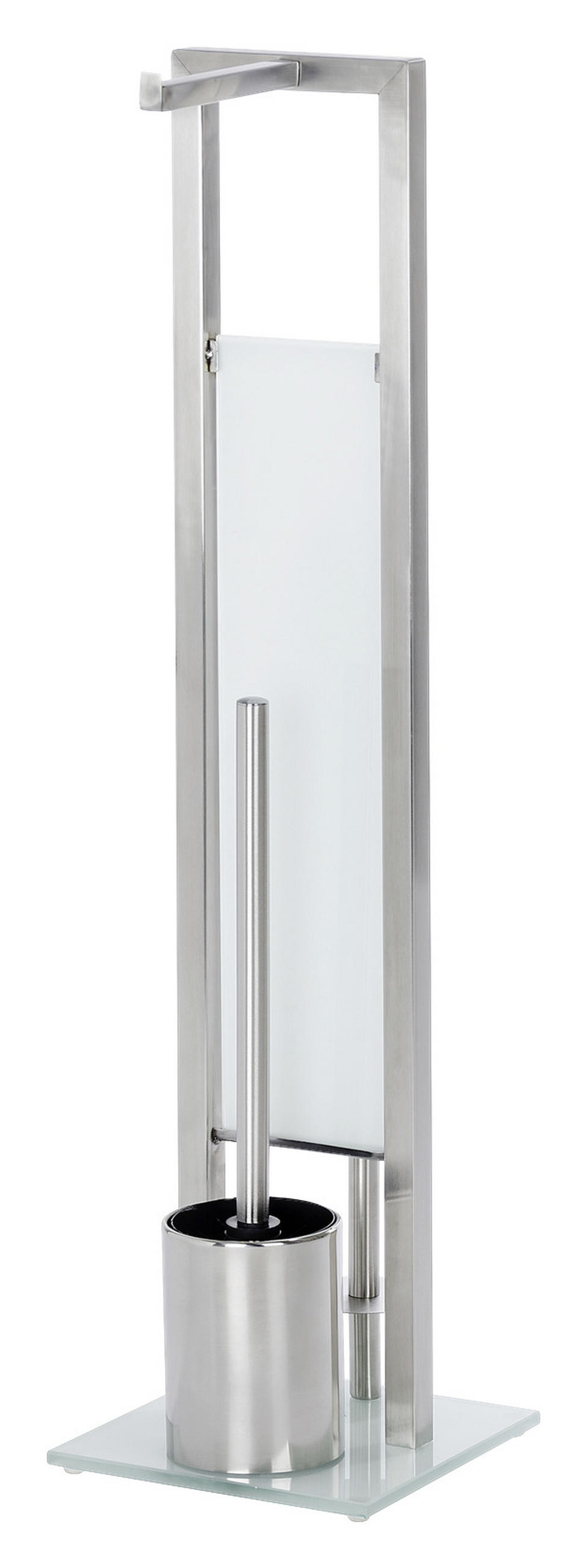 WC-BÜRSTENKOMBINATION - Edelstahlfarben/Weiß, Design, Glas/Kunststoff (18/70/23cm) - Wenko