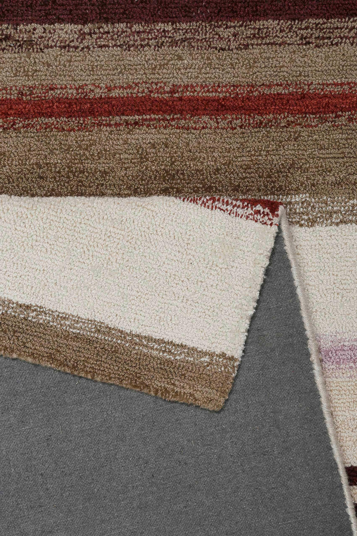 FLACHWEBETEPPICH 160/230 cm Petrol Braun, Bordeaux, Beige  - Bordeaux/Beige, Trend, Textil (160/230cm) - Esprit