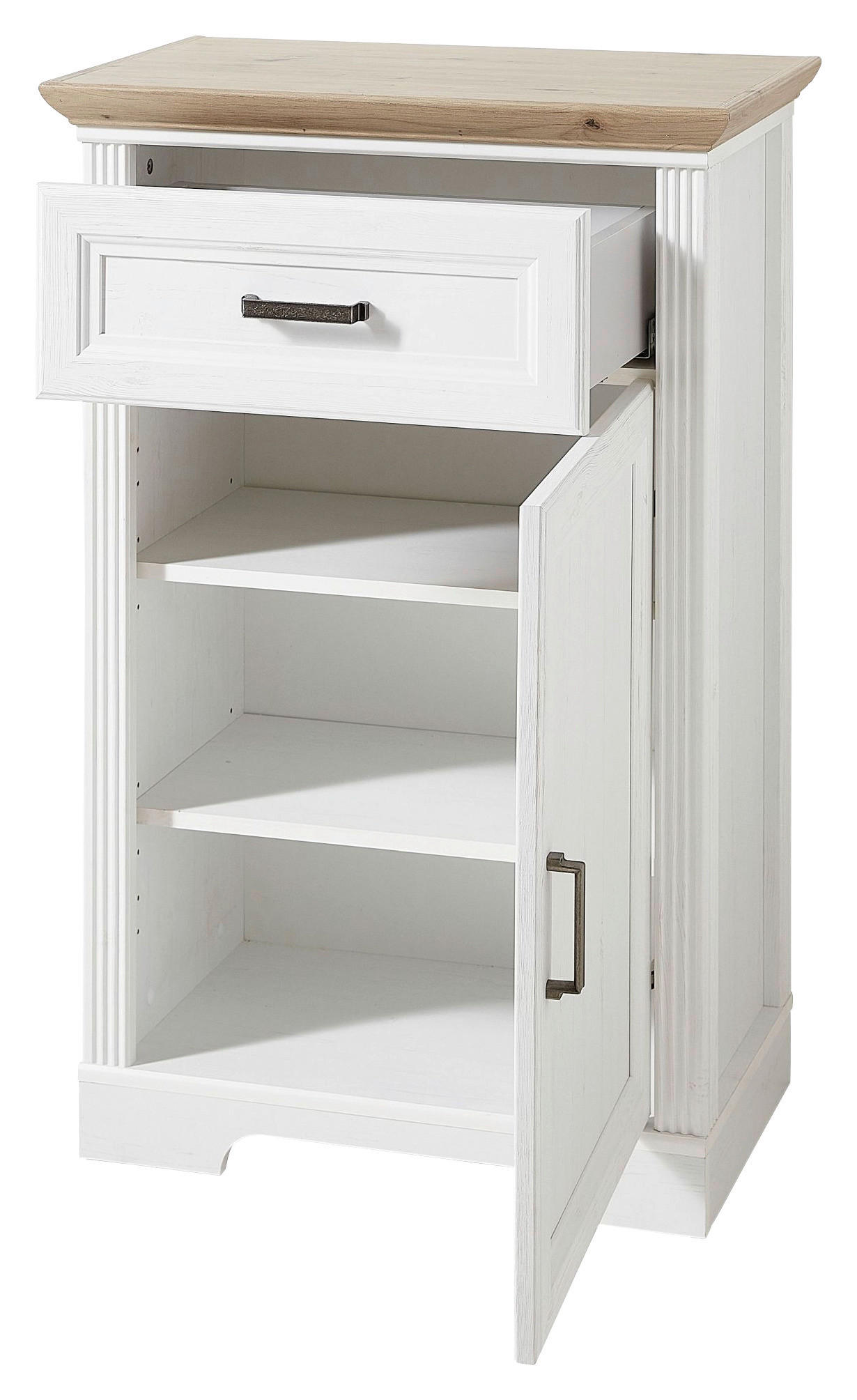 SCHUHSCHRANK Eichefarben, Pinienfarben  - Eichefarben/Grau, ROMANTIK / LANDHAUS, Holzwerkstoff/Metall (65/102/41cm) - Landscape