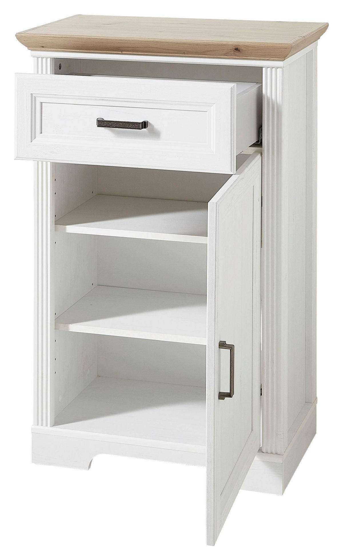 SCHUHSCHRANK Eichefarben, Pinienfarben  - Eichefarben/Grau, ROMANTIK / LANDHAUS, Holzwerkstoff/Metall (65/102/41cm) - Landscape