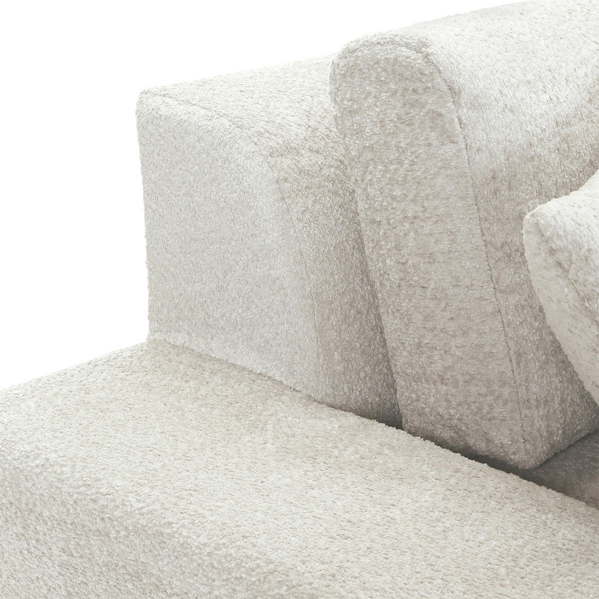 MEGASOFA Struktur, Bouclé Beige  - Beige/Schwarz, MODERN, Kunststoff/Textil (270/76/125cm) - Landscape