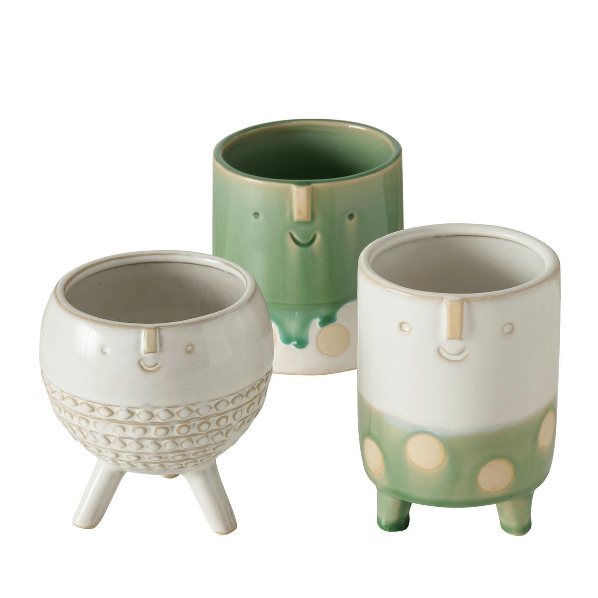 KASPÓ 10/12 cm  - világoszöld/fehér, Basics, kerámia (10/12cm)