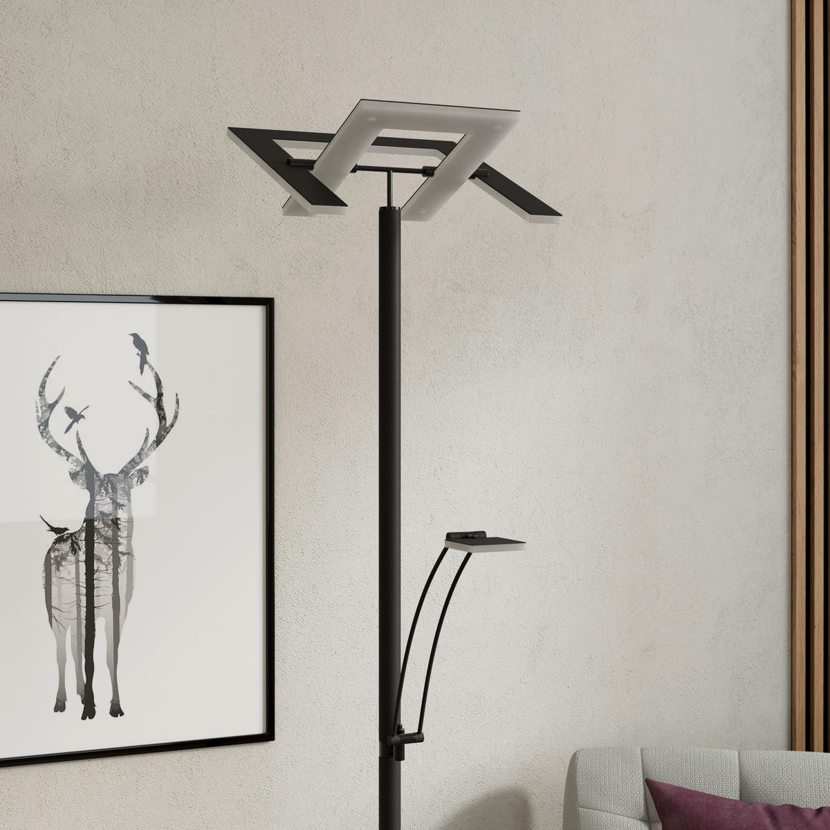 LED-DECKENFLUTER Niko 35/180 cm  - Schwarz, KONVENTIONELL, Kunststoff/Metall (35/180cm) - Dieter Knoll
