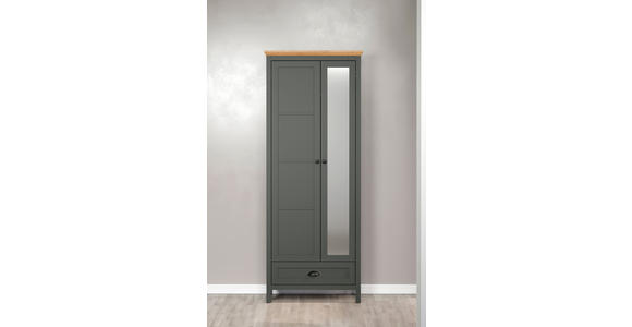 GARDEROBENSCHRANK 77/198/39 cm - Eichefarben/Schwarz, ROMANTIK / LANDHAUS, Holzwerkstoff/Kunststoff (77/198/39cm) - Landscape