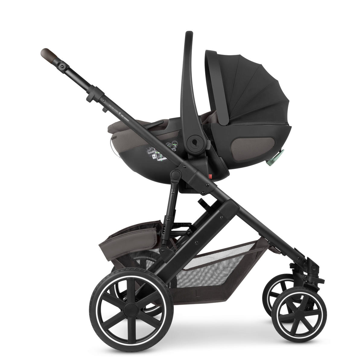 KINDERWAGENSET Salsa Core All in One  - Schwarz/Braun, Basics, Textil/Metall (63/123/97cm) - ABC Design