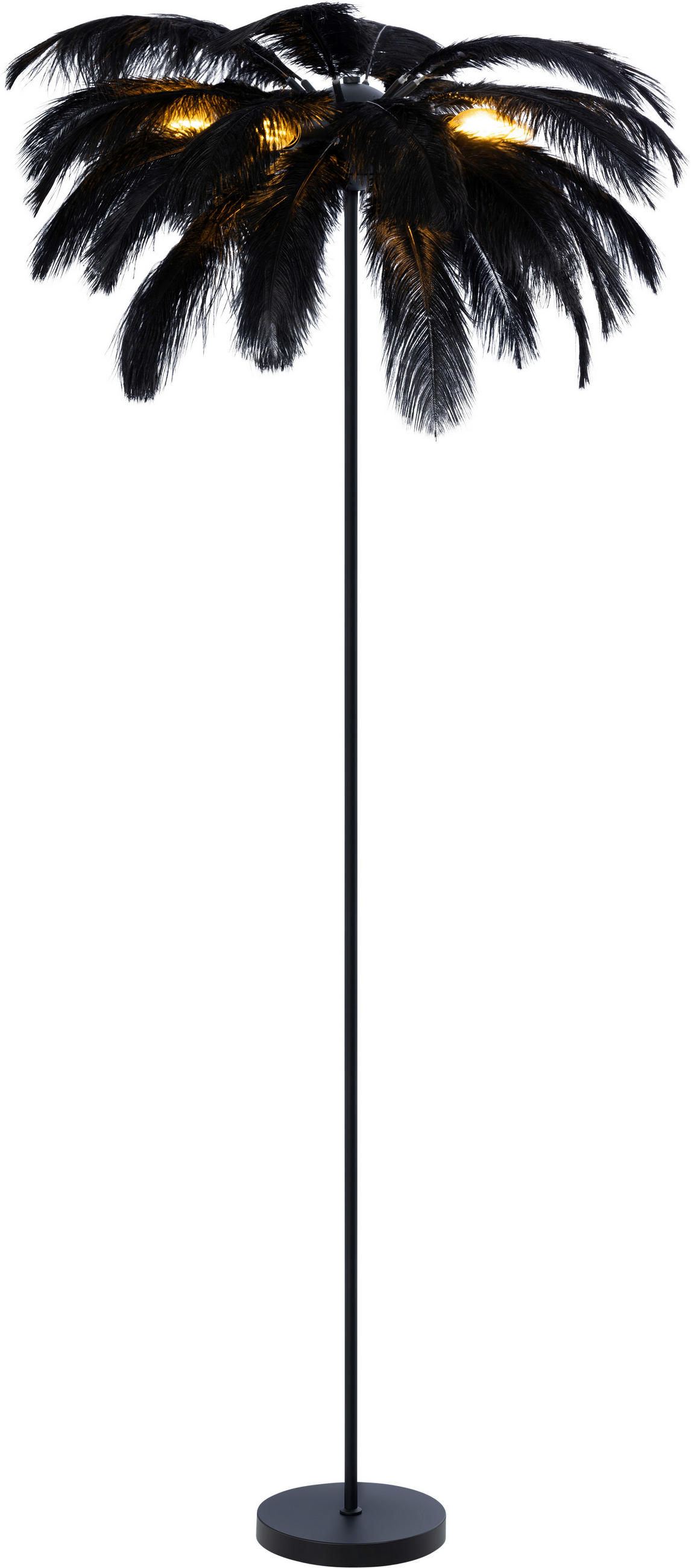 STEHLEUCHTE 55/160 cm    - Schwarz, Trend, Textil/Metall (55/160cm) - Novel