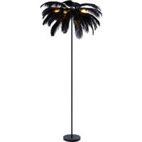 STEHLEUCHTE 55/160 cm    - Schwarz, Trend, Textil/Metall (55/160cm) - Novel