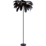 STEHLEUCHTE 55/160 cm    - Schwarz, Trend, Textil/Metall (55/160cm) - Novel