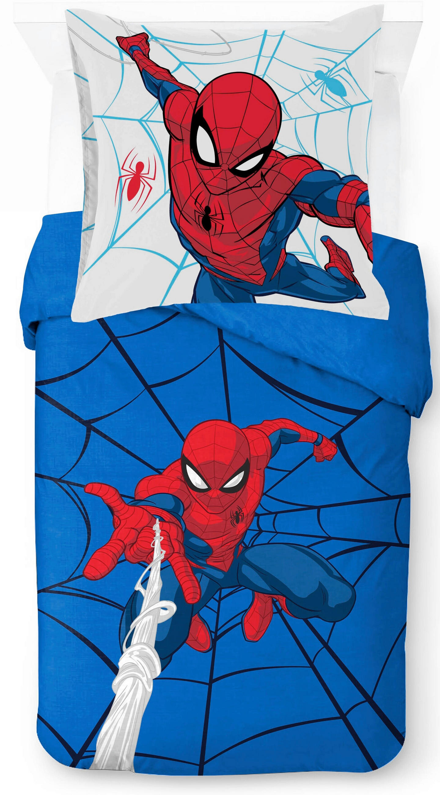 KINDERBETTWÄSCHE Marvel Spider Man 135/200 cm  - Blau, Basics, Textil (135/200cm)
