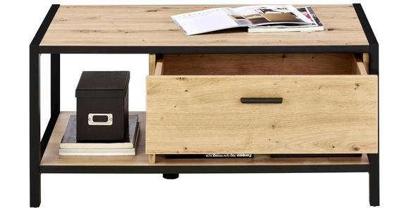 COUCHTISCH 92/55/44 cm rechteckig Anthrazit, Eichefarben - Eichefarben/Anthrazit, Design, Holzwerkstoff/Metall (92/55/44cm) - Carryhome