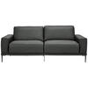 2,5-SITZER in Echtleder Anthrazit  - Anthrazit/Schwarz, Design, Leder/Metall (200/102/92cm) - Johann Jakob