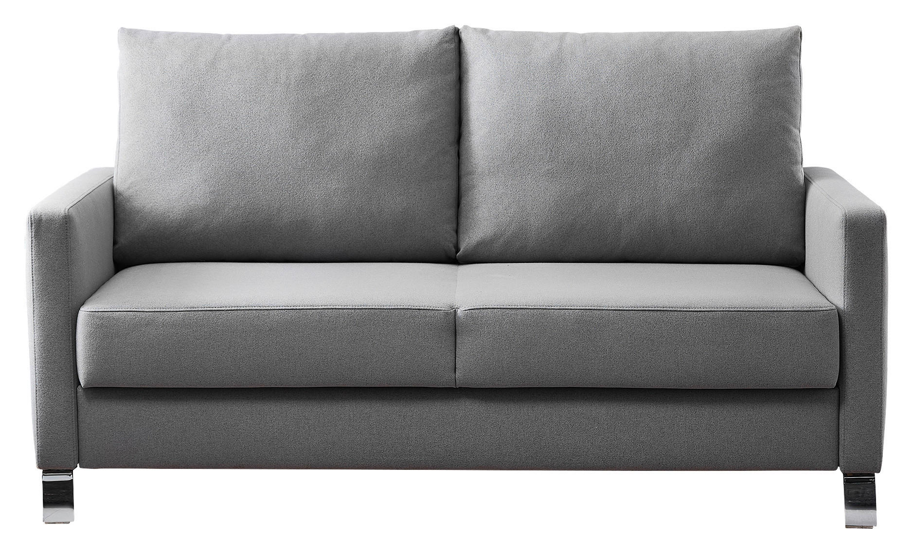 SCHLAFSOFA in Flachgewebe Hellgrau  - Chromfarben/Hellgrau, Konventionell, Textil/Metall (140/90/95cm) - Bali