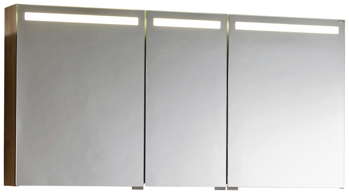 BADEZIMMER  in 128,4 cm  - Eichefarben/Weiß, Design, Glas/Holz (128,4cm) - Voglauer