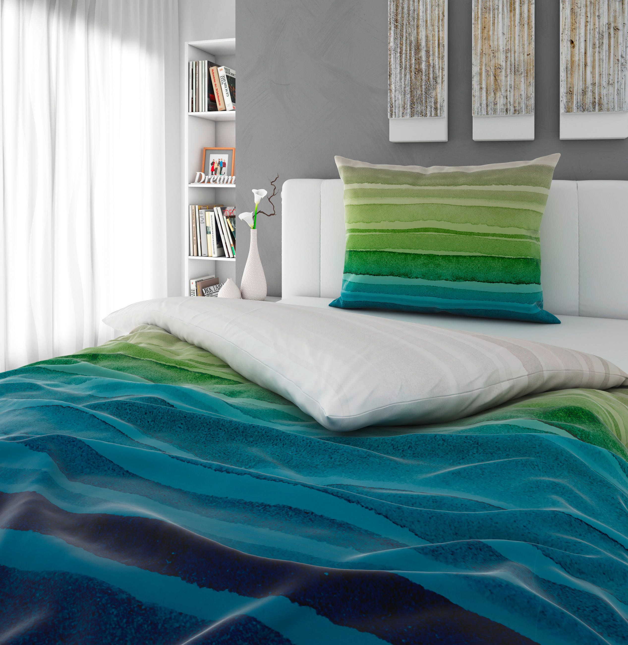BETTWÄSCHE Satin 140/200 cm  - Blau, Trend, Textil (140/200cm) - Esposa