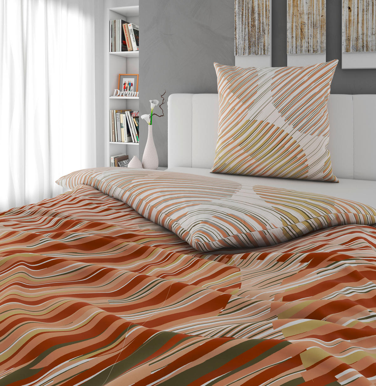 BETTWÄSCHE Renforcé 135/200 cm  - Orange, Textil (135/200cm) - Novel