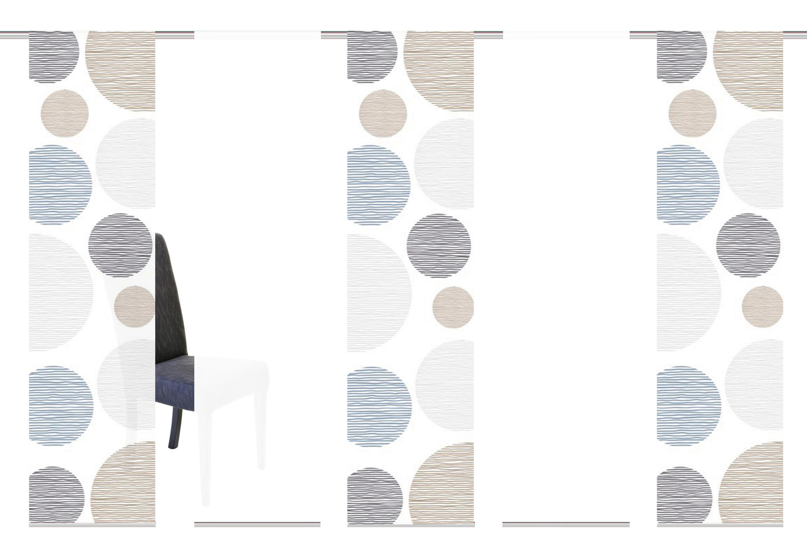 FLÄCHENVORHANG 5 Stück halbtransparent 5x60/245 cm - Taupe, Design, Textil (5x60/245cm)