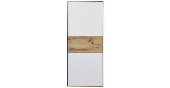 HIGHBOARD Asteiche massiv Weiß, Eichefarben Einlegeböden  - Eichefarben/Schwarz, Design, Glas/Holz (62/148/40cm) - Valnatura