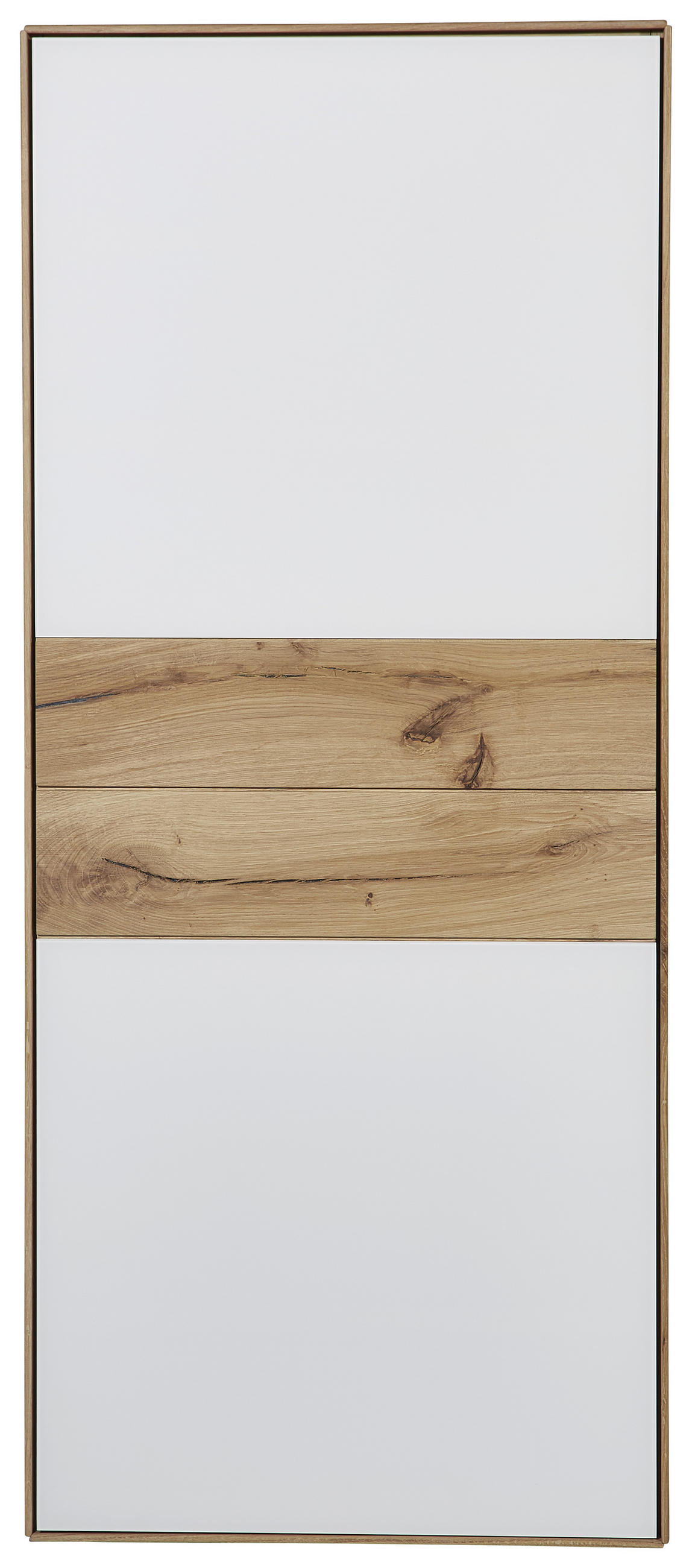 HIGHBOARD Weiss, Eichefarben  62/148/40 cm  - Weiss/Eichefarben, Design, Glas/Holz (62/148/40cm) - Valnatura