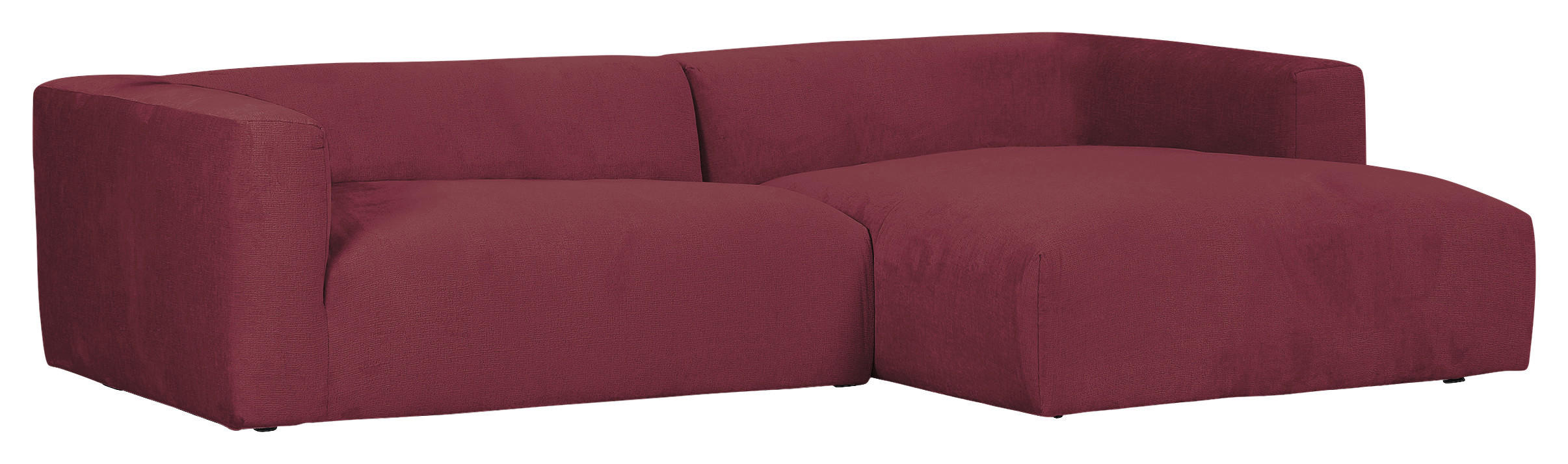 ECKSOFA Weinrot Chenille  - Weinrot/Schwarz, Design, Kunststoff/Textil (280/175cm) - Landscape