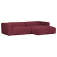 ECKSOFA in Chenille Weinrot  - Weinrot/Schwarz, Design, Kunststoff/Textil (280/175cm) - Landscape