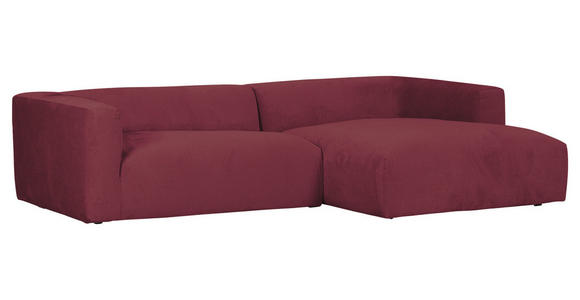 ECKSOFA in Chenille Weinrot  - Weinrot/Schwarz, Design, Kunststoff/Textil (280/175cm) - Landscape