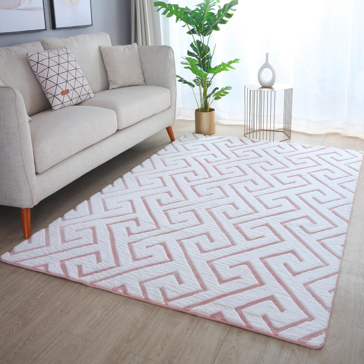 FLACHWEBETEPPICH 140/200 cm Vision Rosa  - Rosa, Basics, Textil (140/200cm) - Novel