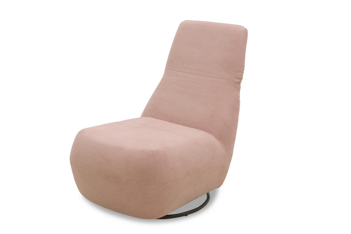 SESSEL in Mikrofaser Rosa  - Schwarz/Rosa, Design, Textil/Metall (68/67/88cm) - MID.YOU