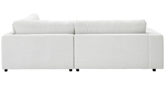 ECKSOFA Weiß Cord  - Schwarz/Weiß, Design, Kunststoff/Textil (265/224cm) - Hom`in