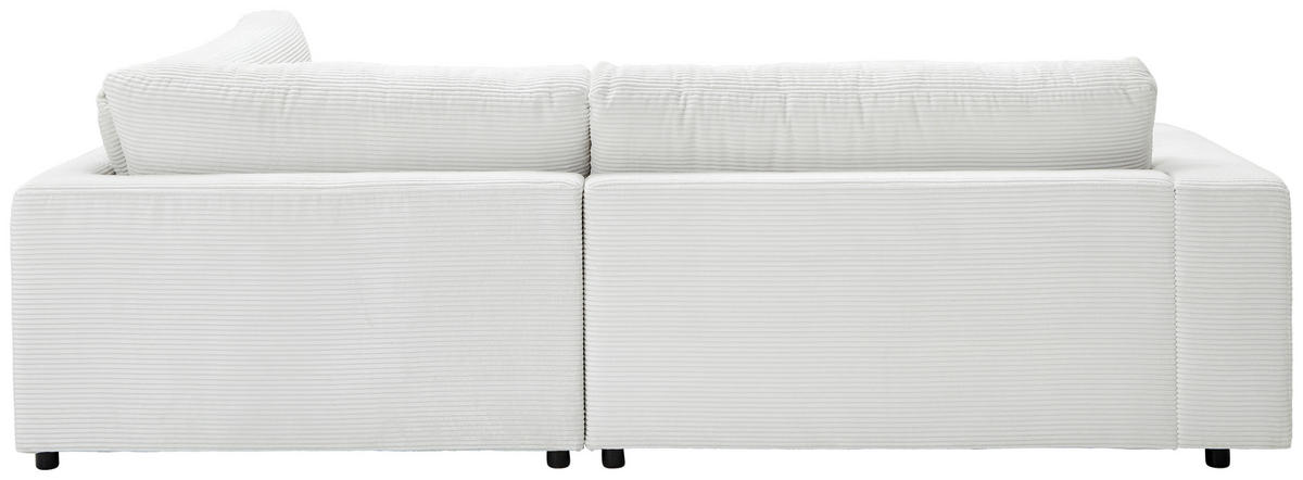 ECKSOFA in Cord Weiss  - Weiss/Schwarz, Design, Kunststoff/Textil (265/224cm) - Hom`in