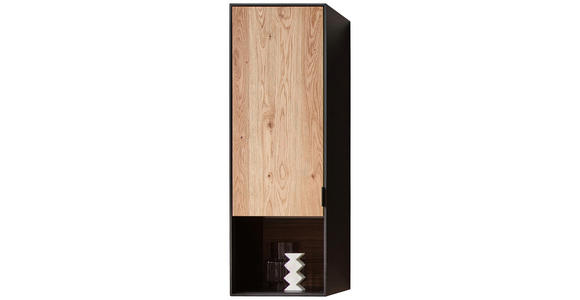 HÄNGEVITRINE in Schwarz, Eichefarben - Eichefarben/Schwarz, Design, Holz/Holzwerkstoff (40/120/32cm) - Novel
