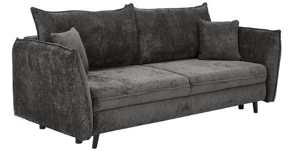 SCHLAFSOFA in Chenille Grau  - Schwarz/Grau, KONVENTIONELL, Holz/Textil (238/99/108cm) - Carryhome