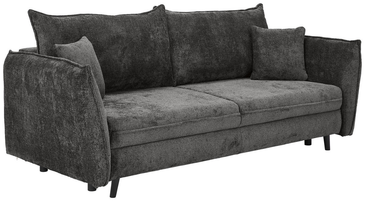 SCHLAFSOFA in Chenille Grau  - Schwarz/Grau, Konventionell, Holz/Textil (238/99/108cm) - MID.YOU