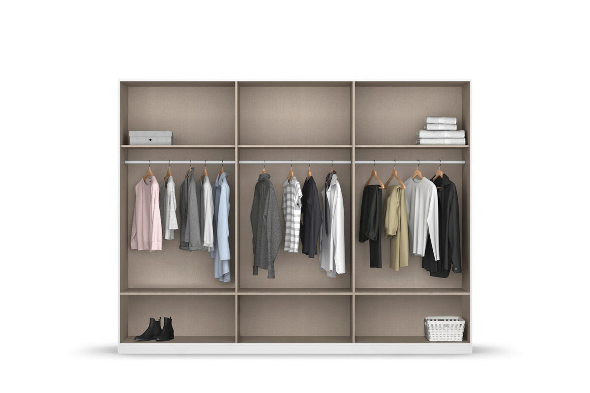 KLEIDERSCHRANK in Weiss, Eiche Artisan  - Weiss/Eiche Artisan, Basics, Holzwerkstoff/Metall (271/210/54cm) - Boxxx