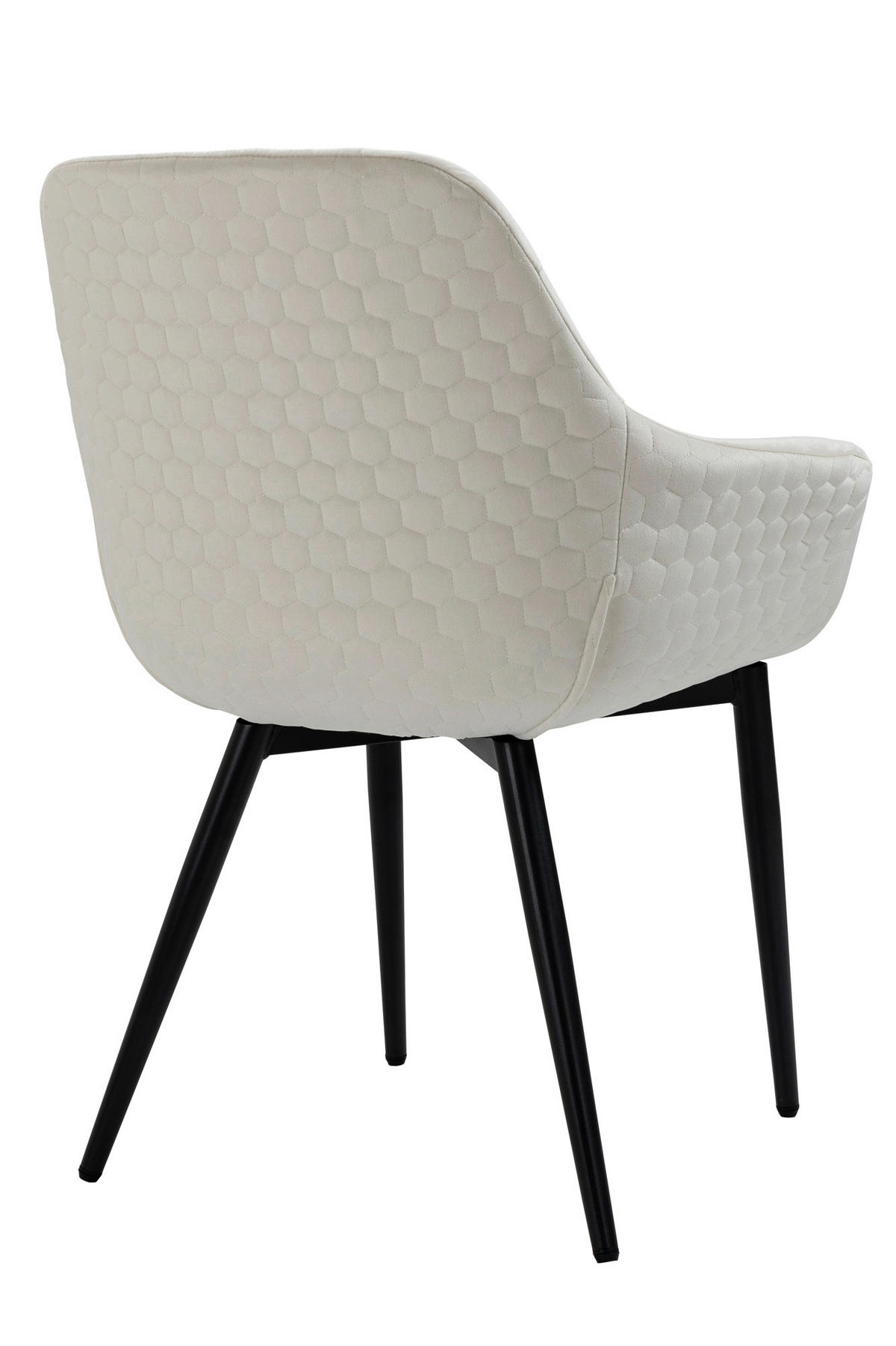 ARMLEHNSTUHL  in Samt  - Creme/Schwarz, MODERN, Textil/Metall (63/81,5/61cm) - Livetastic