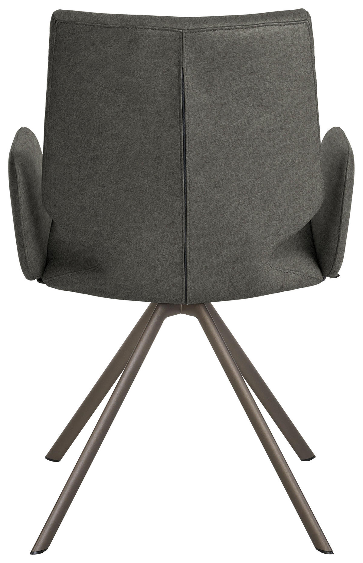 ARMLEHNSTUHL  Lederauswahl, Stoffauswahl, Typenauswahl, inklusive Armlehnen Mikrofaser  - Hellgrau/Braun, Design, Textil/Metall (57/92/63cm) - Venjakob