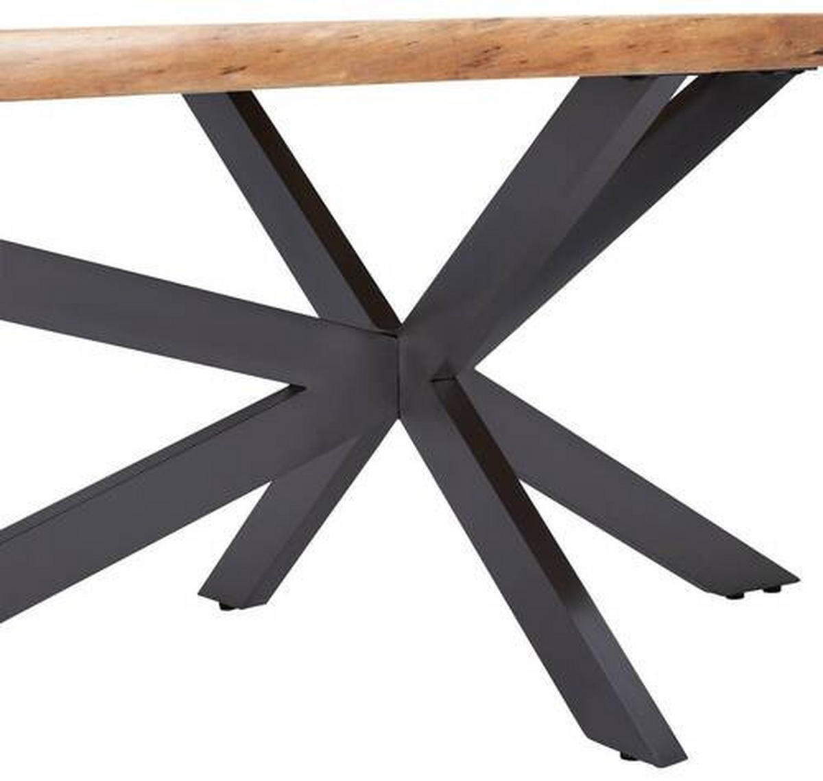 JÍDELNÍ STŮL, akácie, černá, barvy akácie, 200/100/76 cm - černá/barvy akácie, Romantický / Rustikální, kov/dřevo (200/100/76cm) - Landscape