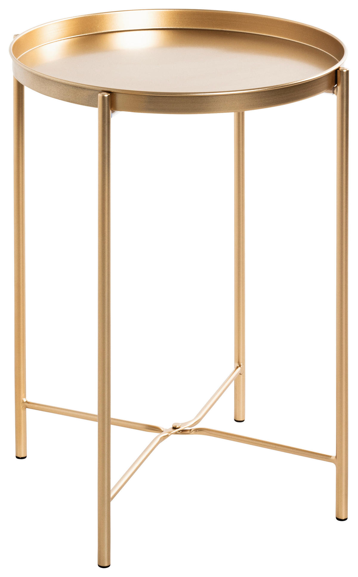 BEISTELLTISCH in Metall 39/39/50 cm  - Goldfarben, Design, Metall (39/39/50cm)