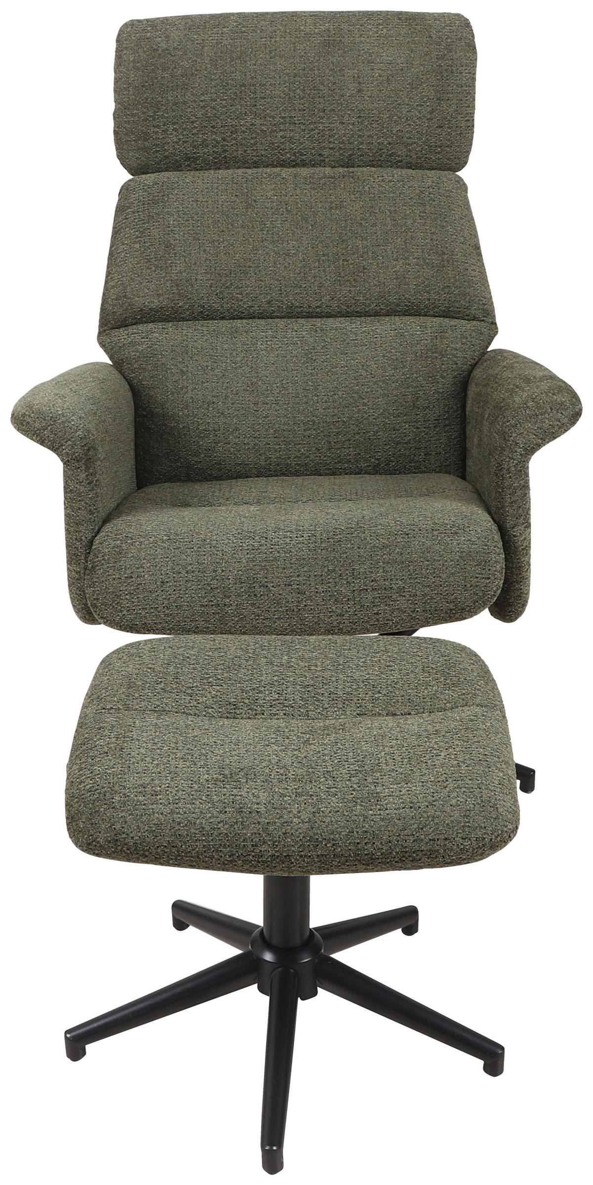 RELAXFÅTÖLJ SET i vävt tyg grön  - grön/svart, Design, metall/textil (74/106-96/72-101cm) - Carryhome