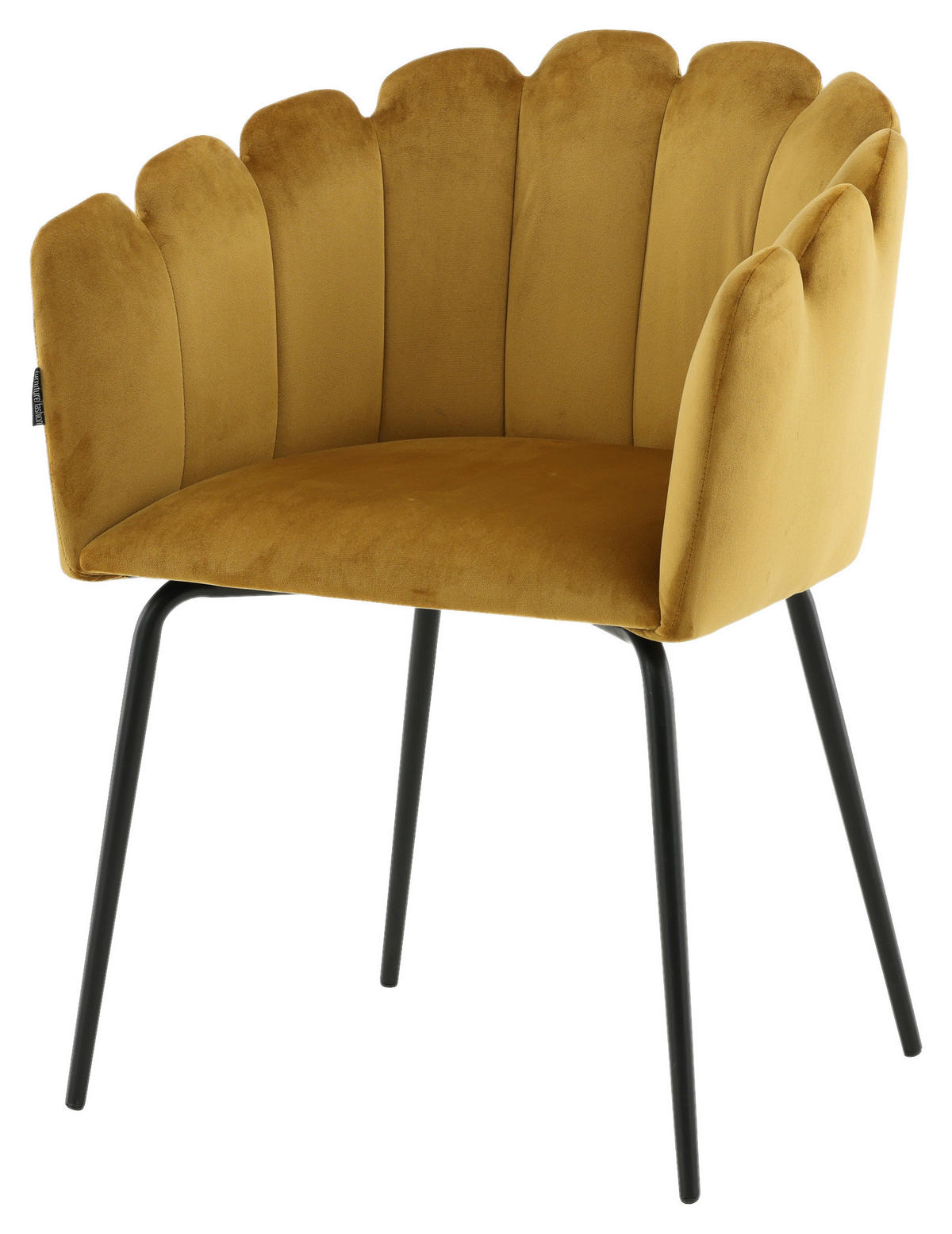 STUHL Samt Gelb  - Gelb, Design, Textil/Metall (61/76.56/54cm) - Livetastic