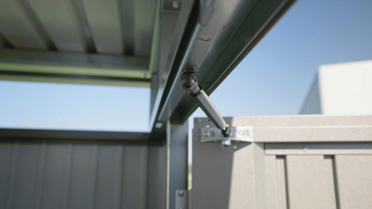 GERÄTEHAUS 275/222/155 cm  - Silberfarben, Design, Metall (275/222/155cm) - Biohort
