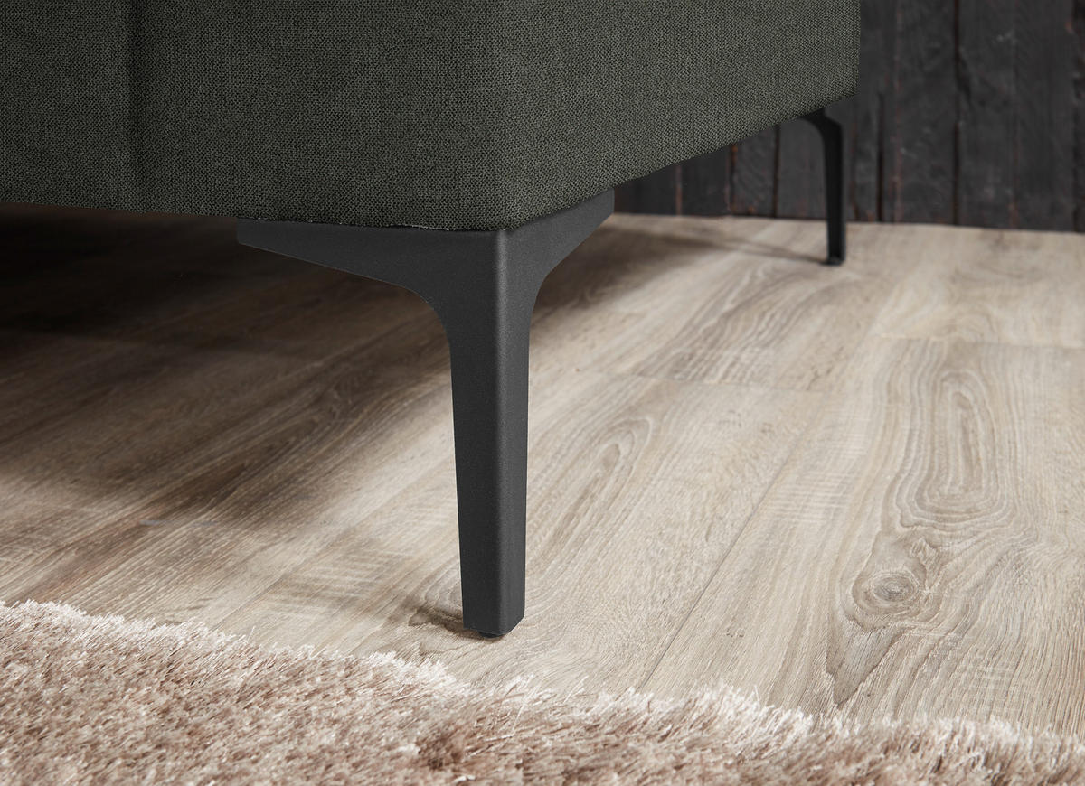 3-SITZER-SOFA in Flachgewebe Grau  - Schwarz/Grau, Design, Textil/Metall (226/89/97cm) - Pure Home Lifestyle